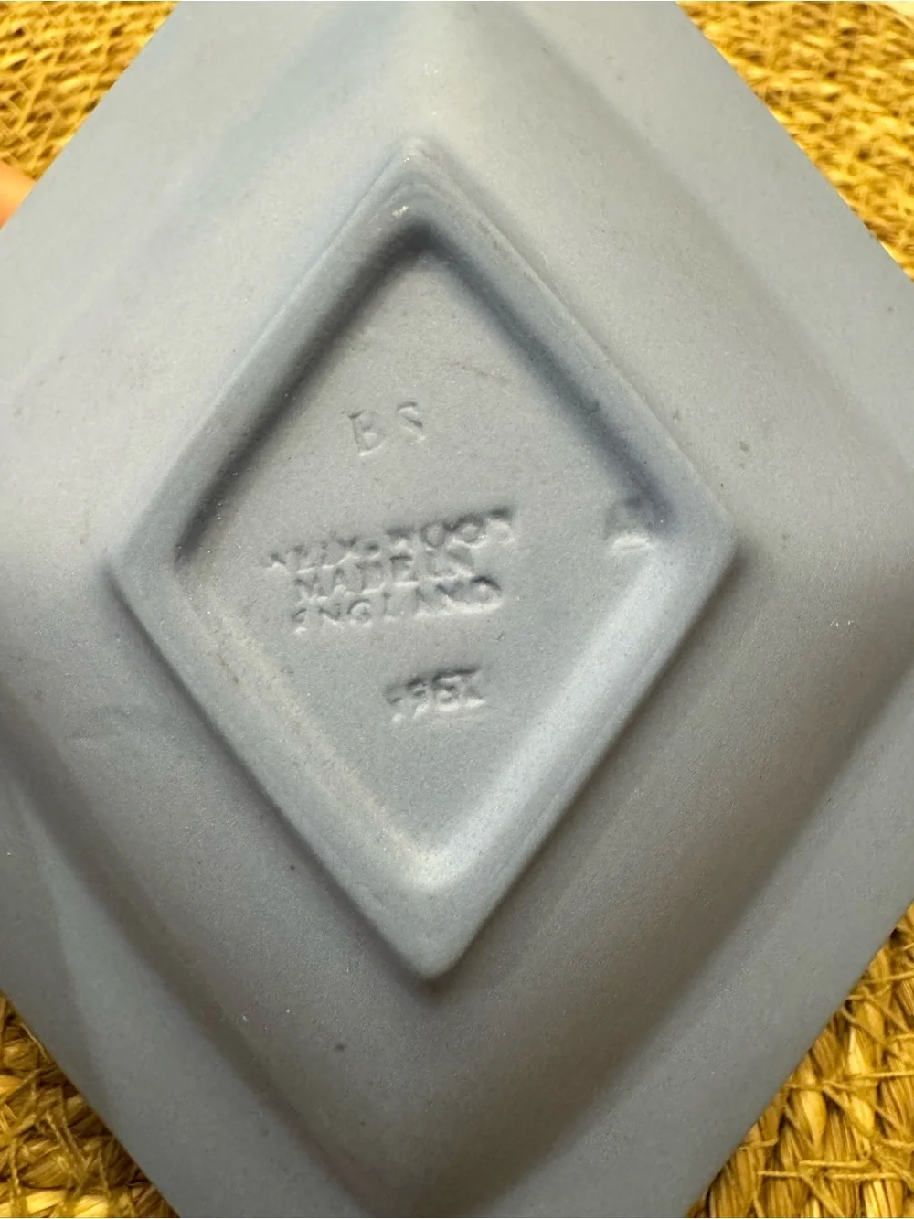 Wedgwood Light Blue and White Jasperware Diamond Trinket Dish